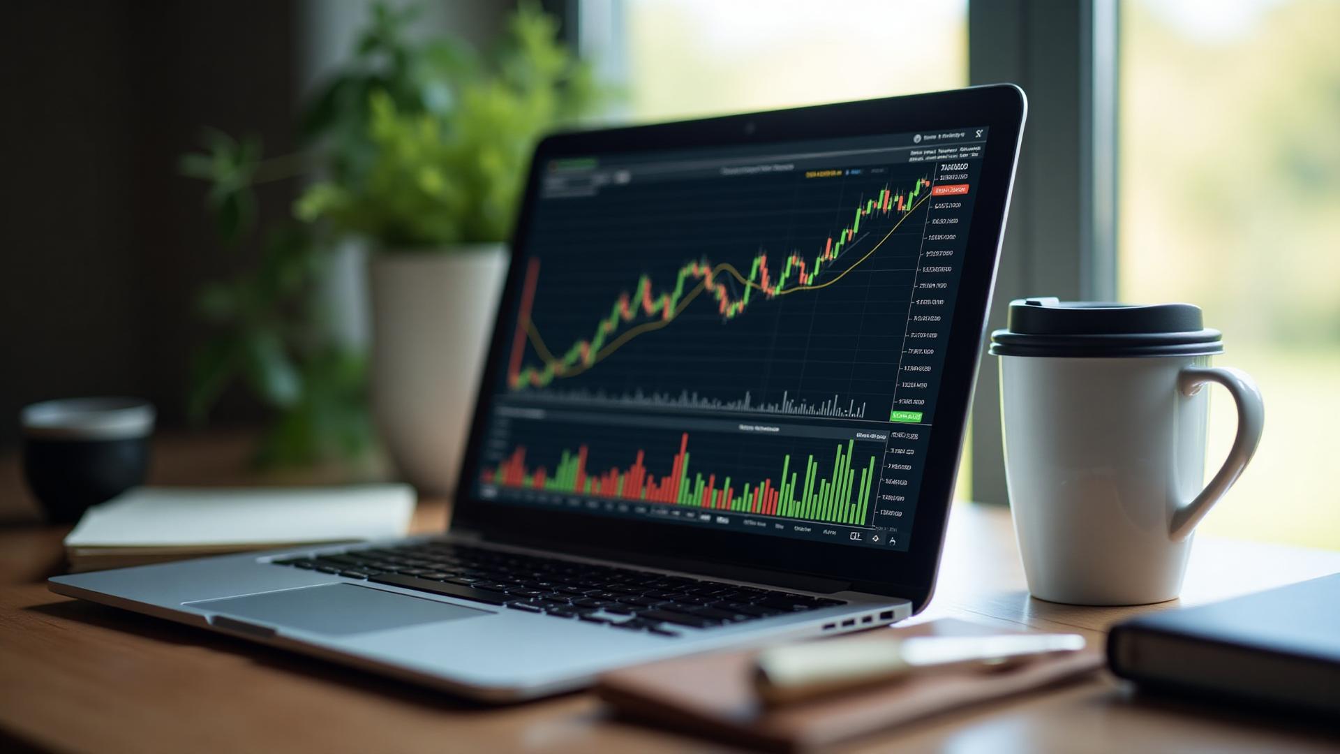 Passive income Singapore strategies - Professional reviewing dividend stocks and investment portfolio on laptop with financial charts showing wealth growth